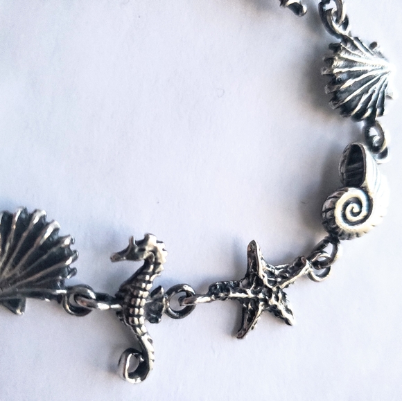 925 Authentic Silver Sealife Bracelet 7.5" NWT - Picture 4 of 7